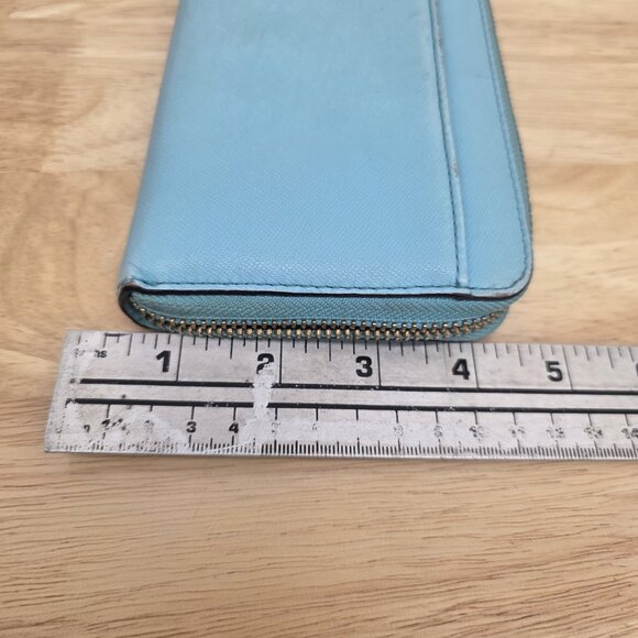 Kate Spade New York Round Zipper Wallet Cedar Street Lacey Light Blue - Picture 8 of 10